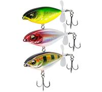 TABKSOLA Topwater Señuelos, Lápiz Plopper Señuelos, Señuelo Flotante para Lubina con Cola de Hélice, para Agua Dulce o Salada