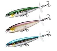 TABKSOLA Topwater Señuelos, Lápiz Plopper Señuelos, Señuelo Flotante para Lubina con Cola de Hélice, para Agua Dulce o Salada