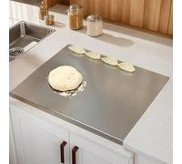 Tabla Cortar Acero Inoxidable, 30 x 40 cm Encimera Cocina para Amasar, Superficie de Trabajo,Tabla de Corte Cocina con Borde para Cocina, Pizza, Bar, Restaurante