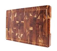 Tabla Cortar Cocin Madera Tablero de corte Rectángulo End Grano Bloque carnicero Tableros cocina 18 x 12 1.4 pulgadas(44x30cm with Groove)