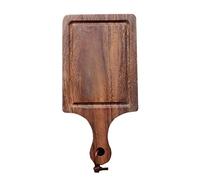 Tabla Cortar Cocina, Tabla de Cortar Pizza de madera sólida tostada Fruta Vegetal Tablero corte carne antideslizante Espesano Tajadera(Size S)