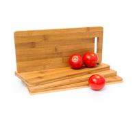 Relaxdays - 4 tablas de cortar con asas, Medidas: 1.5 x 35 x 15 cm, Material: Bambú, 2.1 Kg
