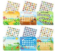 Tabla de 19 calcomanías de entrenamiento para ir al baño para niños pequeños, tabla de recompensas de entrenamiento de inodoro, tabla de recompensas de 6 estilos divertidos con calcomanías para