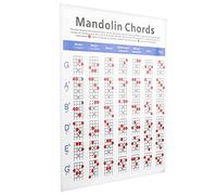 Tabla de Acordes de Mandolina para Practicar, Notas de Diapasón, Papel Recubierto para Principiantes, Calcomanías para Adultos, Tabla de Digitación, Póster, Papel Recubierto