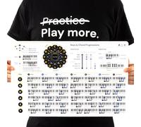 Tabla de acordes de piano, hoja de trucos de tarjeta de acabado protector, herramienta de aprendizaje de música para principiantes, cabe en tu carpeta de música, diagramas grandes para aprender
