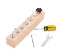 Tabla de actividades educativa Montessori con función de destornillador, destornillador de madera para promover la motricidad fina, coordinación ojo-mano, capacidad de concentración en niños pequeños