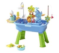 Tabla de agua genérica para -54 x 53 x 29 cm | Kids Play Sink with Running Water | Fishing Game Sensory Toy with Running ater,for Backyard Beach Park Patio Camping Indoor Preschool Summer Boys Girls