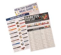 Tabla de alimentos de dieta, tabla de listas de alimentos - 3x Stands de lista de alimentos | Cartel de nutrición detallado Fácil Leer hombres Mujeres Planificador de comidas diarias para su