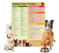 Tabla de Alimentos para Perros - Imanes Decorativos de Alimentación para Mascotas,Guía de Comida para Perros de Fruta Cocida y Cruda - para Cocina Hogar Pared Frutas Verduras Crudas Rutina Diaria