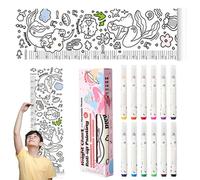 Tabla de altura de crecimiento del bebé, cinta métrica enrollable con 12 bolígrafos de colores, regla portátil para colgar en la pared, fácil de usar, multiusos, 170 cm, para decoración de guardería,