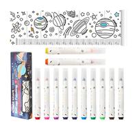 Tabla de altura de crecimiento del bebé, cinta métrica enrollable con 12 bolígrafos de colores, regla portátil para colgar en la pared, fácil de usar, multiusos, 170 cm, para decoración de guardería,