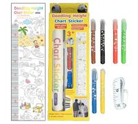 Tabla de altura para niños - Regla de crecimiento de garabatos, PVC duradero de 150 x 30 cm con diseño colorido para niños, niñas, uso para dormitorio, sala de juegos, escuela, decoración del hogar