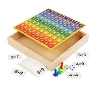 Tabla de aprendizaje de multiplicaciones - Juguete de conteo de madera de 22,8 cm, juego de matemáticas educativo en edad preescolar, herramienta de desarrollo cognitivo temprano, actividad monte