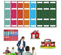Tabla de asistencia para aulas - 74 tarjetas para visitantes - Tarjeta de bolsillo, fotos adjuntas, que están aquí hoy, tabla de bolsillo para manos, guardería para profesores, estudiantes
