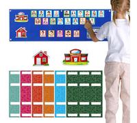 Tabla de asistencia para aulas - 74 tarjetas Tabla de asistencia en el aula, fotos contagiosas que aquí hoy, ayudando a las manos, diagrama de recogida, para maestros de jardín de infantes