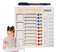 Tabla de autodisciplina, tabla de planificación para objetivos diarios de los niños, tablero de lista de verificación diaria de madera para área de trabajo, RV, dormitorio, aula, hogar