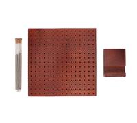 Tabla de bloqueo de ganchillo de madera, tapete de bloqueo para tejer para Granny Squares, 19,5 x 19,5 cm con 20 varillas de acero inoxidable y tubo de almacenamiento, herramienta