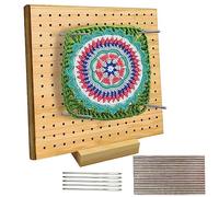 Tabla de Bloqueo para Granny Square y Crochet - 20 Alfileres de Acero Inoxidable - Madera Hecha a Mano
