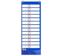 Tabla de bolsillo colgante con 13 ganchos reutilizables para tarjetas, para normas, horarios diarios, actividades, demostraciones de clase