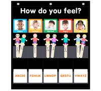 Tabla de bolsillo Eamay de emociones y sentimientos para ni os con 31 tarjetas. Tabla de bolsillo de aprendizaje socioemocional para el aula y la