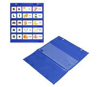 Tabla de bolsillo magnética para estudiantes, bolsillos transparentes de 5 filas, tabla de horarios con imanes incorporados, para aula y escuela en casa, colores brillantes (Azul)