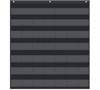 Tabla de bolsillo para horario diario, horario de clases con 7 bolsillos transparentes más 3 ganchos para colgar sobre la puerta, gestión del tiempo, se adapta a tiras de oraciones de 3.5 pulgadas y