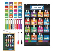 Tabla De Bolsillos Para Entorno Escolares | Organizador Educativo Resistente Y Colorido Para Trabajos Escolares Del Maestro | Tablero De Bolsillos Para Horario Visual - para Actividades Diarias en