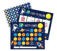 Tabla de calcomanías de entrenamiento de astronauta del espacio exterior, 20 tablas para orinal con 432 calcomanías redondas y 1 hoja de instrucciones (idioma español no garantizado), tabla de