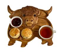 Tabla de charcutería de animales, plato de madera de vaca de 33 cm, práctica bandeja para servir, tabla de servir inspirada en el arte, para el hogar, mesa, banquete, reunión familiar, vacaciones
