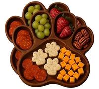Tabla de charcutería de Madera con Compartimentos, for refrigerios y Aperitivos navideños, for Queso, Carnes y Salsas(A(2pcs))