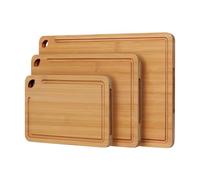 Tabla de cortar - 3 piezas de doble cara alfombrilla de corte con asa, material natural carbonizado a prueba de grietas, accesorio de cocina para el hogar, restaurante y camping