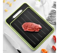Tabla de cortar 4 en 1, bandeja de descongelación rápida, Frost Away Tabla de cortar con función de descongelación, para descongelar, cortar, rallar especias y afilador de cuchillos de corte