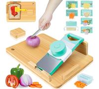 Tabla de cortar adaptable con una sola mano, herramientas de cocina para discapacitados con topes de pan y picos de acero, tablas de cortar y cortar antideslizantes, fácil de limpiar, ideal para