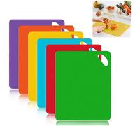 Tabla de cortar antideslizante con símbolos de alimentos y asas - Tabla de cortar de plástico antibacteriano
