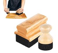 Tabla de cortar aplicador de cera - Bloque de carnicero cepillo para engrasar y proteger la madera, limpiador de pulido con mango para cucharas de cocina, tablas de cortar y utensilios de madera