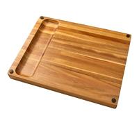 Tabla de Cortar Cocina de Madera de Acacia. Extra Grande, Gruesa y Reversible. 43 x 33 x 4cm. Reversible: Tabla de Quesos y Embutidos. Surco para Jugos. Antideslizante, Antiolor y Antibacterias
