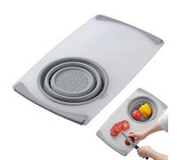 Tabla de cortar con tamiz para el fregadero, tabla de cortar y tamiz para fregadero de cocina, cesta de tamiz pull -out | Slip -Aftery Daring Over the Shink, pasta Test, para hackear frutas y verduras