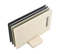 Tabla de cortar de 4 piezas con estante de almacenamiento vertical, antideslizante, herramienta higiénica esencial de preparación de alimentos, tablas de cortar higiénicas para familias