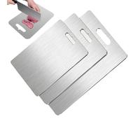 Tabla De Cortar De Acero Inoxidable | 3 Piezas Bandeja Picar Alimenticio - Tabla Corte Cocina Fácil Limpieza,Para Carne Verdura Queso Pan Pastelería Sushi Cocina Hogar Aire Libre Camping
