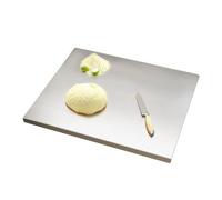 Tabla de Cortar de Acero Inoxidable 304 - Placa de Amasado de Acero Inoxidable para amasar Pizzas, Pan y Pasteles, Doble Cara - con Labios(Size:50 * 50cm)