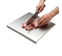 Tabla de cortar de acero inoxidable | Dispositivo de corte de metal | Tabla de cortar de acero inoxidable con borde de mostrador - para carne, verduras, pan, pastelería, preparación de comidas, hogar