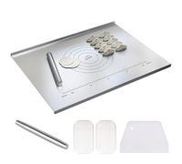 Tabla de cortar de acero inoxidable, protector de encimera de cocina con borde de tope, tabla de amasar duradera para el hogar, bar, restaurante