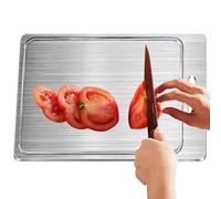 Tabla de cortar de acero inoxidable, superficie de preparación de cocina duradera, disco de picado de alto rendimiento, tabla de cortar de metal resistente al óxido, estación de trabajo duradera de