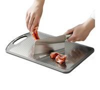 Tabla de cortar de acero inoxidable, tabla de cortar de doble cara de alimenticio, herramienta de carne vegetal para hacer sushi, hornear, camping, barbacoa, carnicero, , pan