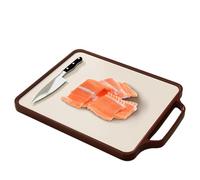 Tabla de cortar de acero inoxidable, tabla de cortar de doble cara | Tabla de cortar para carne y verduras por ambos lados | Tabla de apoyo para pan, sándwiches, verduras, pasta para tartas