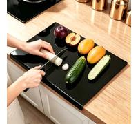 Tabla de cortar de acrílico negro con labio opuesto, 40 x 30 cm, tabla de cortar para encimera, protector de encimera, tabla de desayuno, utensilios de cocina