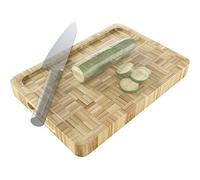 Tabla de cortar de bambú 100% FSC - versátil tabla de desayuno de madera con canal de jugo y agarraderas (práctico accesorio de cocina, ingenioso ayudante de cocina y tabla de cocina) - KD Essentials