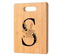 Tabla de cortar de bambú grabada, regalos de tabla de cortar de bambú, regalos de cocina, ideas de regalos de cumpleaños, regalos para apartamentos nuevos, ligera y práctica (S)