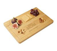 Tabla de cortar de bambú personalizada, Tabla de embutidos personalizable grabada con láser - con ranura para jugos, Ideal para boda, estreno de una casa, Regalos para amigo, familia, parejas