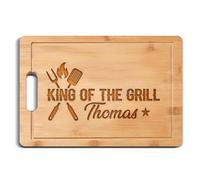 Tabla de cortar de barbacoa personalizada para hombres, regalo personalizado del rey de la parrilla para papá, abuelo, hijo, idea única para el día del padre, cumpleaños, Navidad o aniversario